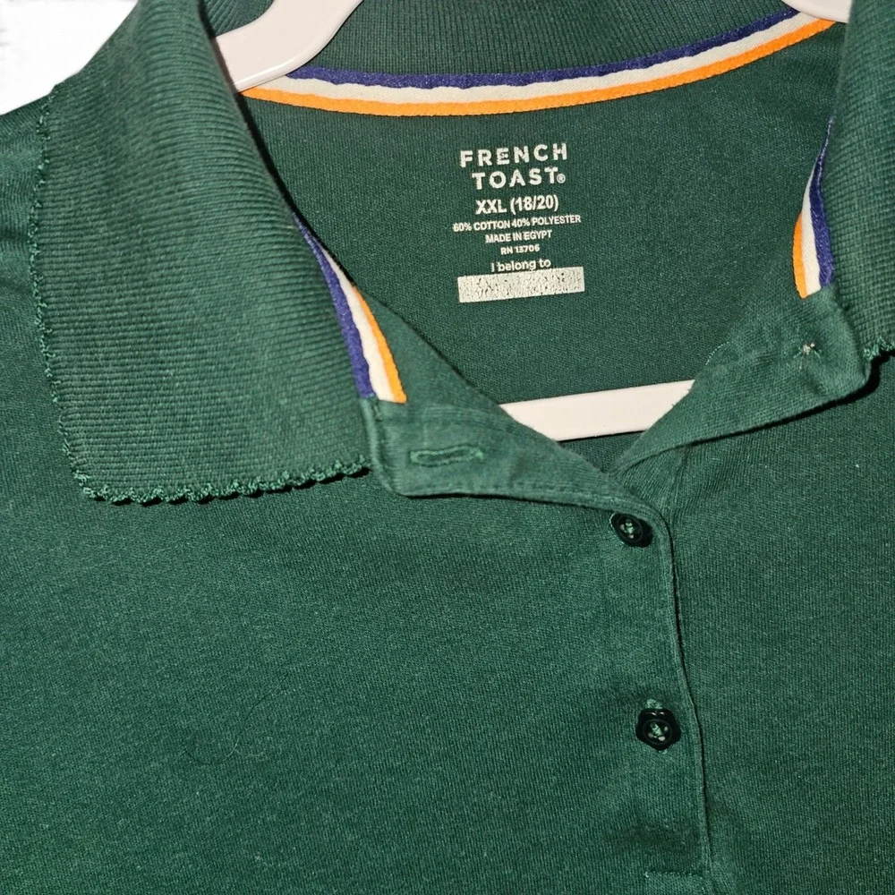 The Children's Place French Toast School Uniform Polo Shirts Girls XXL Green 2pk